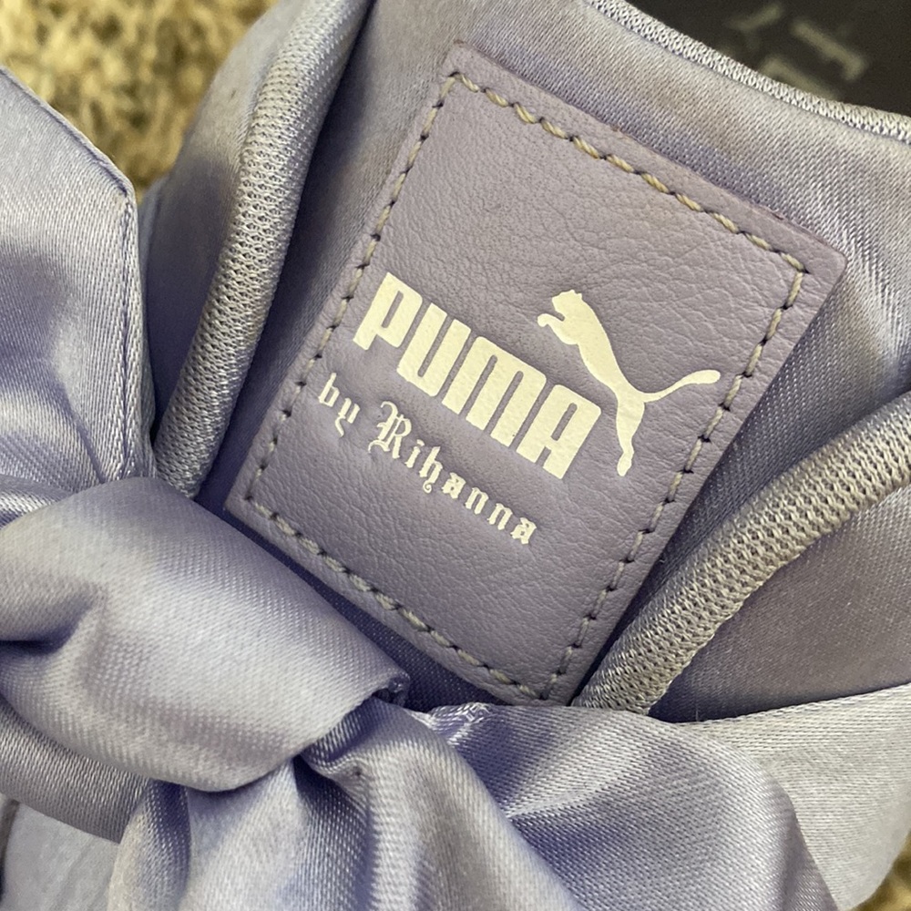 Fenty Puma Lavender Satin Bow Sneakers - Picture 7 of 8